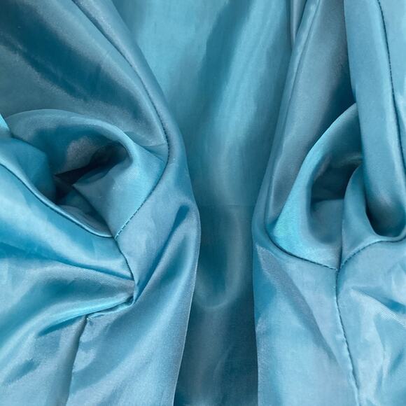 Lavon Womens Vintage Turquoise Silk Zip Up Snap Front Quilted Spring Jacket M - Picture 10 of 14